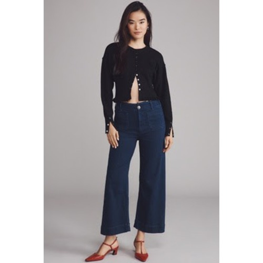 MAEVE The Colette Wide Leg Cropped Jeans Dark Wash 23 Tall NEW Casual Modern